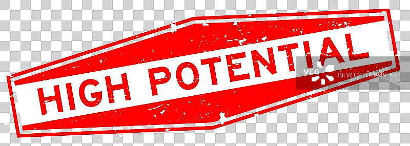 复古红色高潜力字样六角印章图片素材