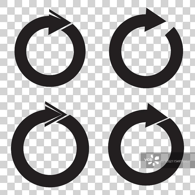 简单圆形黑色箭头循环图标图片素材