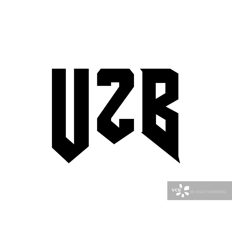 乌兹别克字母标志设计，适用于科技公司Uzb图片素材