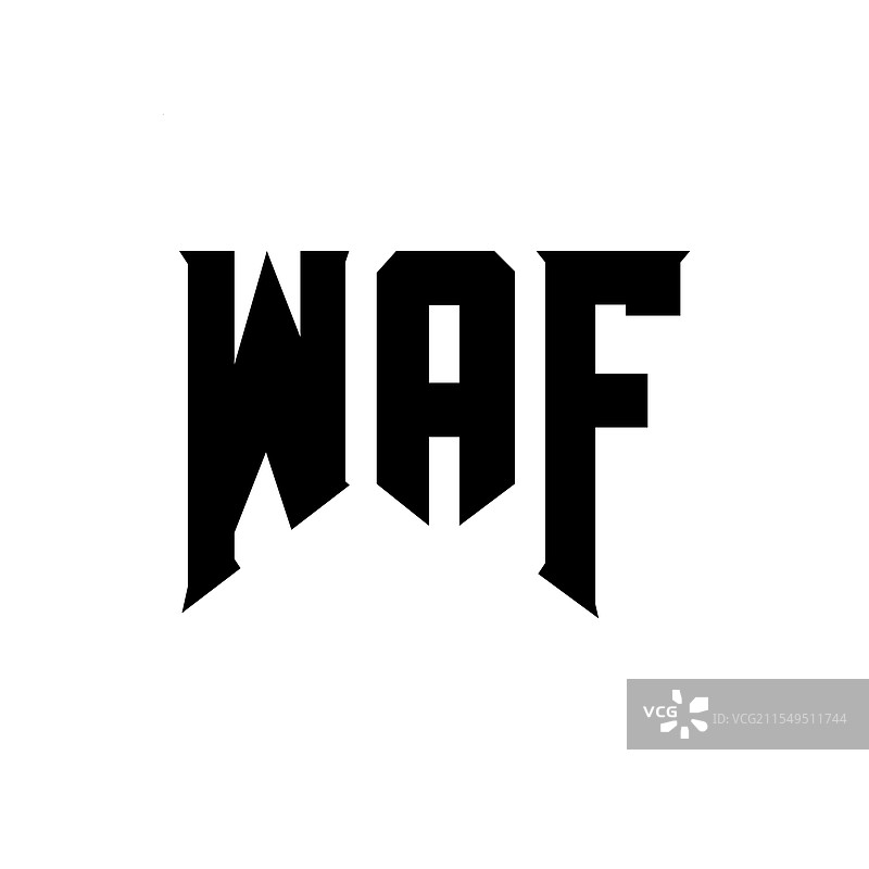 技术公司WAF的字母标志设计图片素材