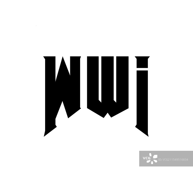 WWI字母标志设计，适用于科技公司图片素材