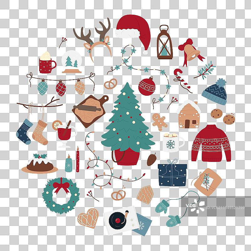 圣诞节节日装饰元素图片素材
