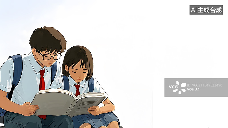 【AI数字艺术】开学季学校教育培训类图书文化用品行业卡通装饰边框背景图片素材