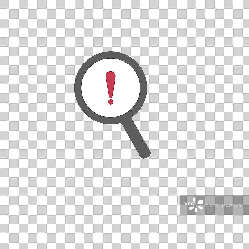 平面风格的风险分析图标，带感叹号图片素材