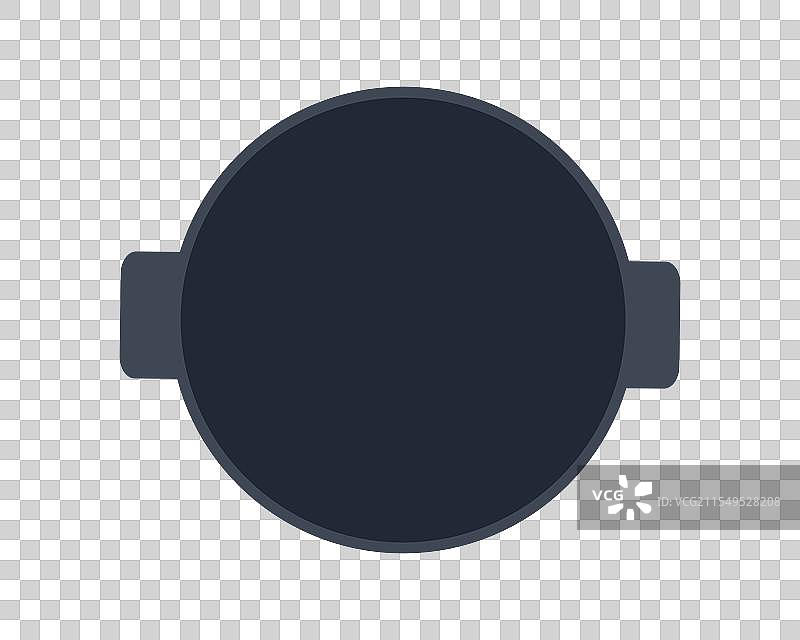 黑色空铸铁锅的俯视图图片素材