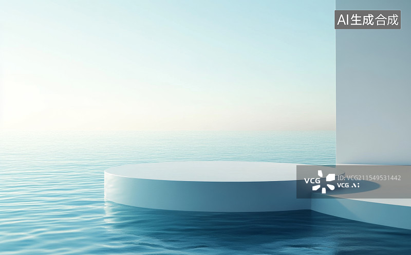 【AI数字艺术】海边石板展示平台图片素材