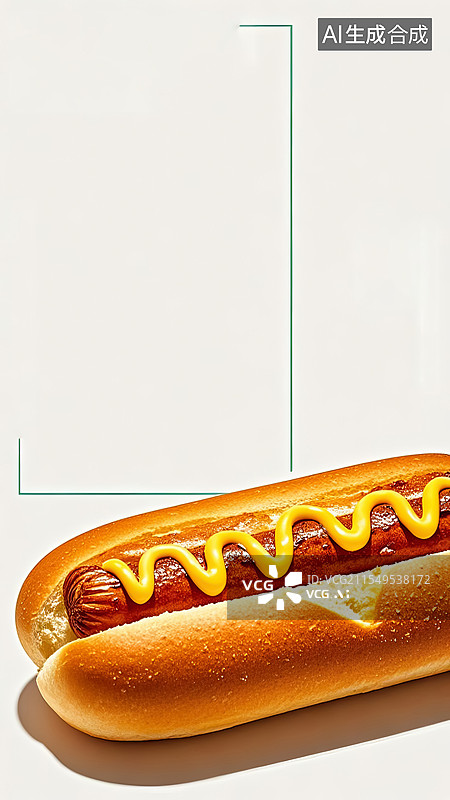【AI数字艺术】热狗面包海报风格版面设计背景图图片素材