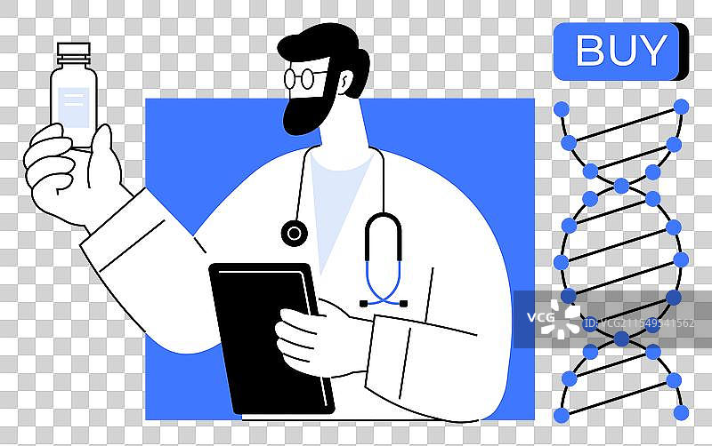 在线医疗咨询，医生正在持有设备图片素材