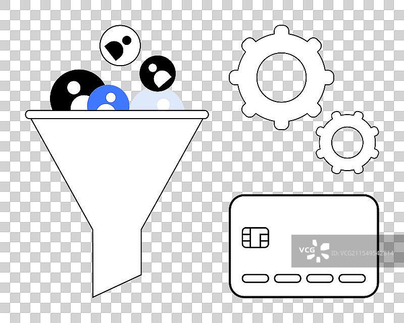 数字营销漏斗与用户头像图片素材