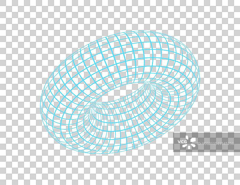 几何3D线框甜甜圈图片素材