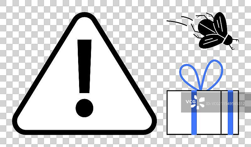 带有感叹号的警告三角形飞翔图片素材