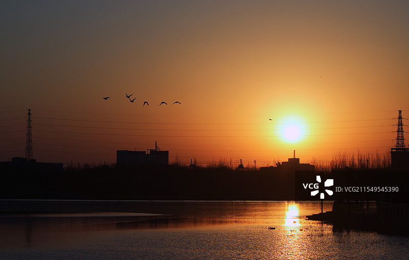 邢台巨鹿如意山下落日黄昏图片素材