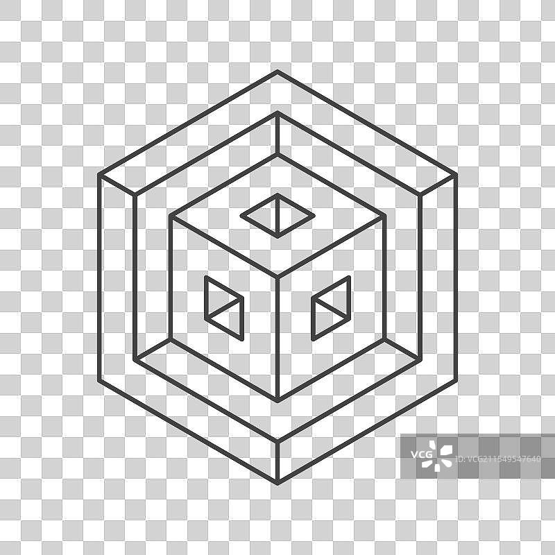 立方体标志几何设计单色方块图片素材