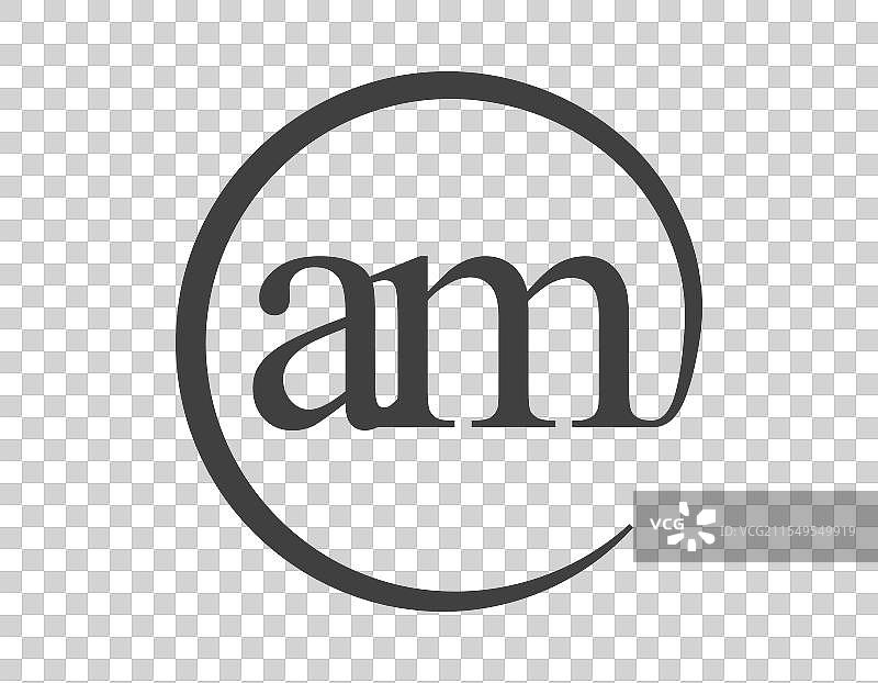 带有圆形的两个字母的电子邮件标志图片素材