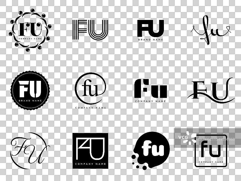 fu logo 公司模板 字母 f 和 u 标志设计图片素材
