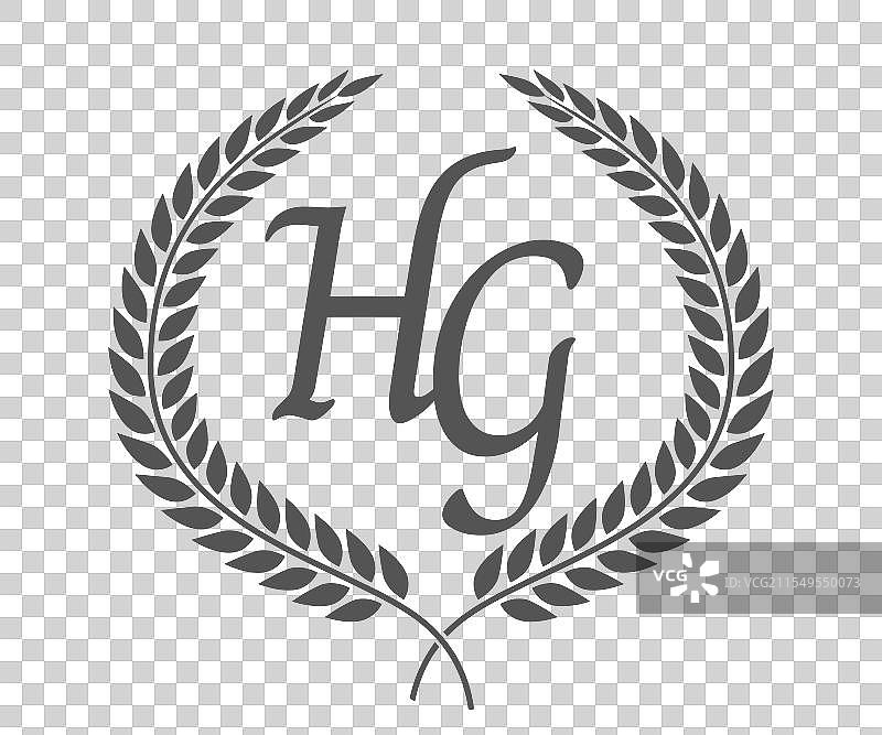 字母h和g的首字母组合标志设计图片素材
