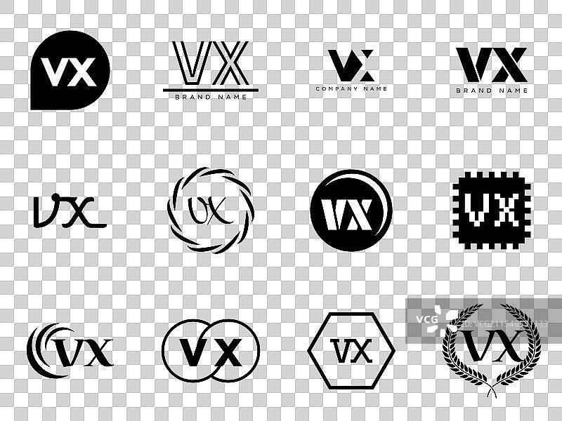 vx公司标志模板，字母v和x的标识设计图片素材