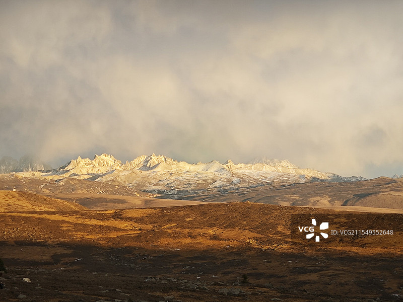 鱼子西日照金山图片素材