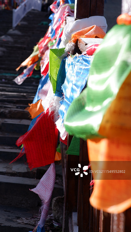 四川折多山风马旗图片素材