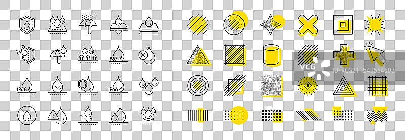 防水线条图标耐用面料表面图片素材