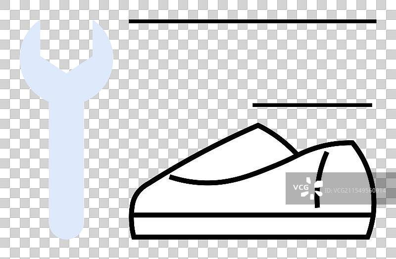 带有扳手轮廓的运动鞋图片素材