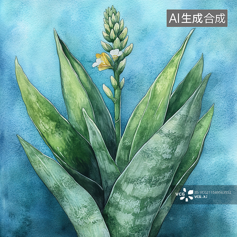 【AI数字艺术】清新自然的室内绿植 虎皮兰图片素材