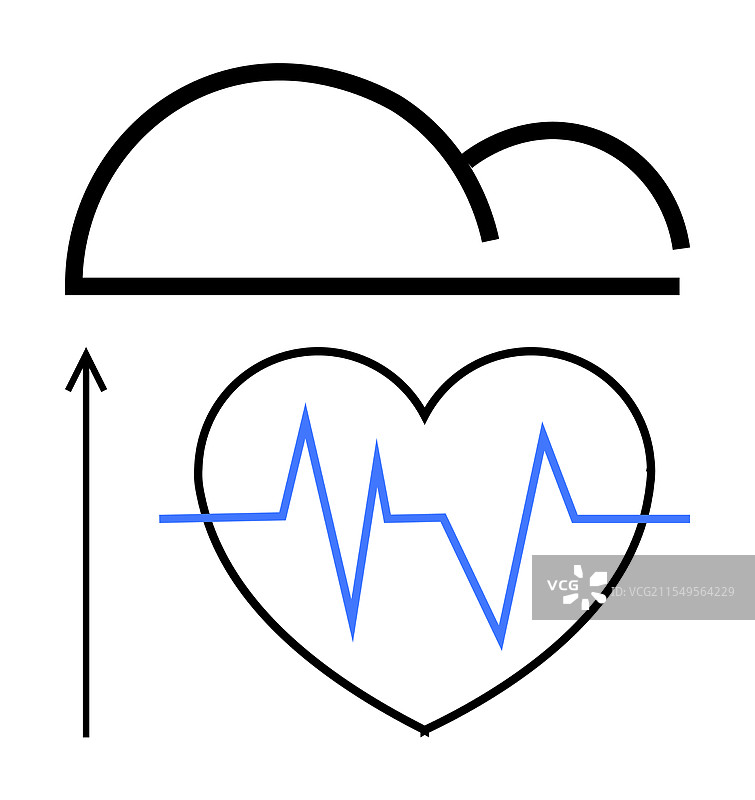 云中的心跳连接着爱情的成长图片素材