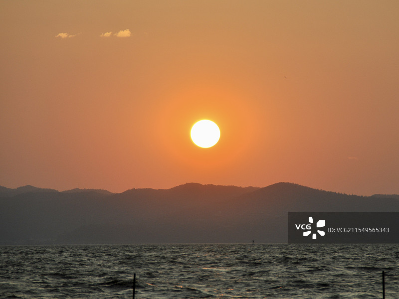 海晏村日落图片素材