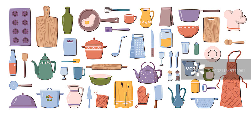 烹饪厨房用具和餐具图片素材
