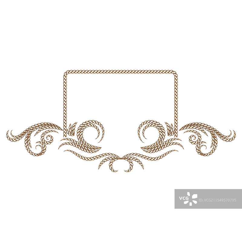 复古金色绳带边框装饰图片素材