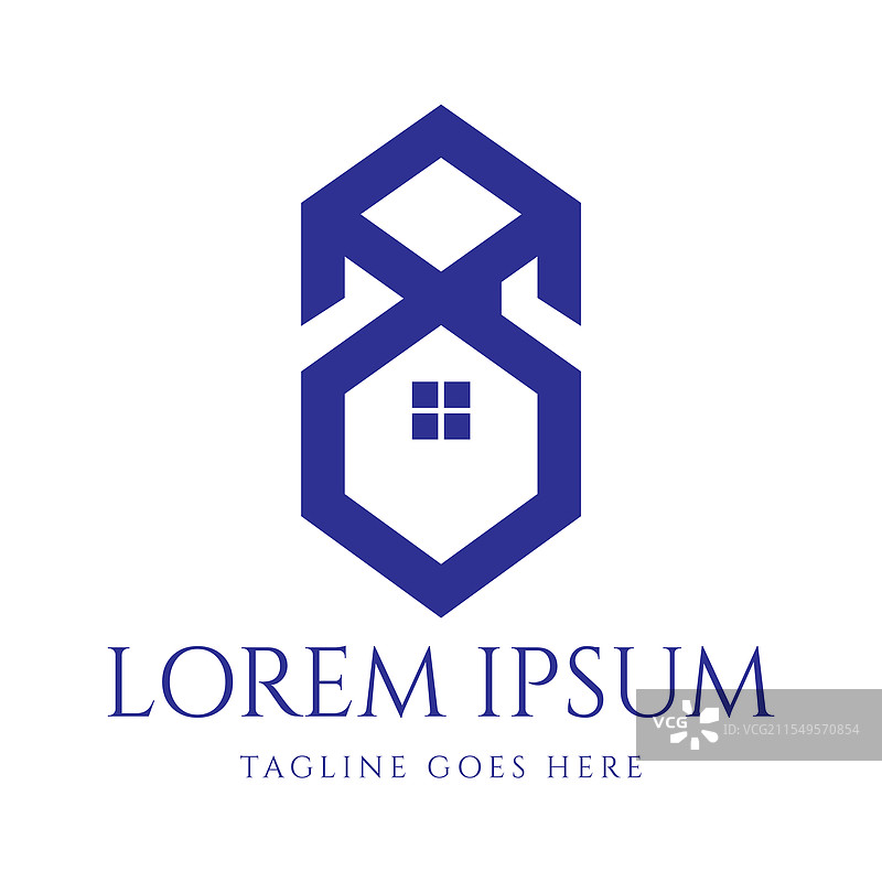 简单极简的八个房屋符号，适用于房地产图片素材