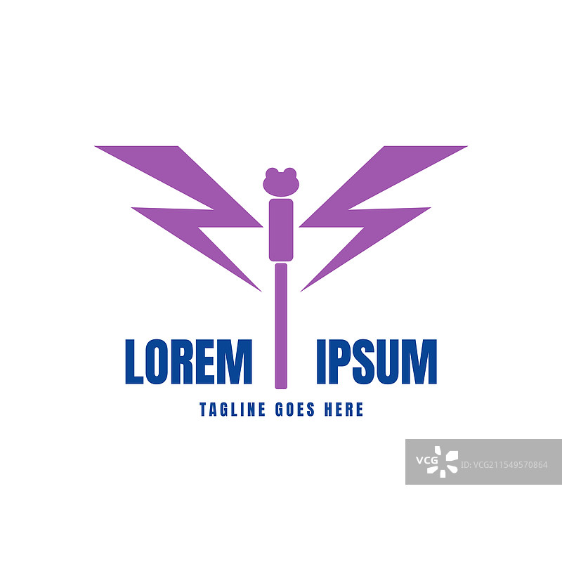 简单极简风格的蜻蜓与闪电图片素材