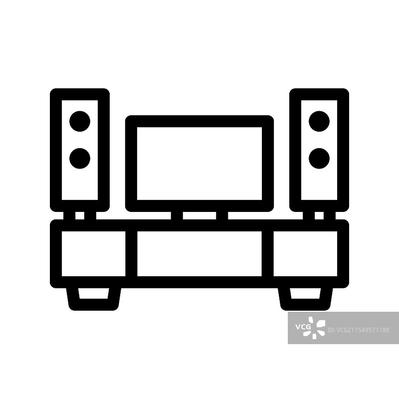 家庭影院线条图标图形图片素材