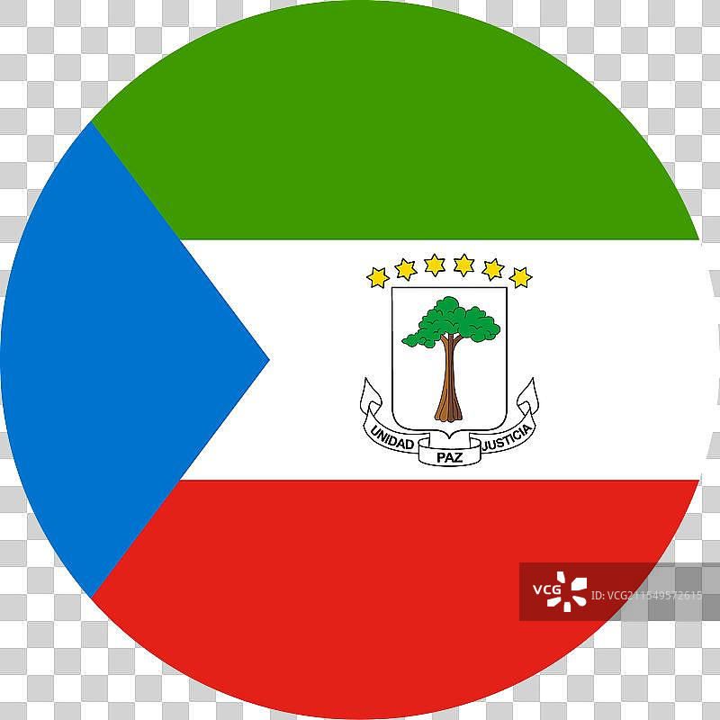 赤道几内亚的圆形国旗图片素材