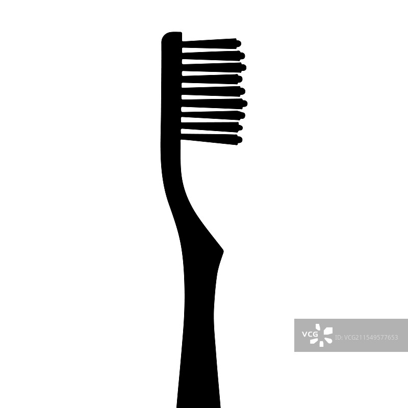 简单的黑色牙刷轮廓图片素材