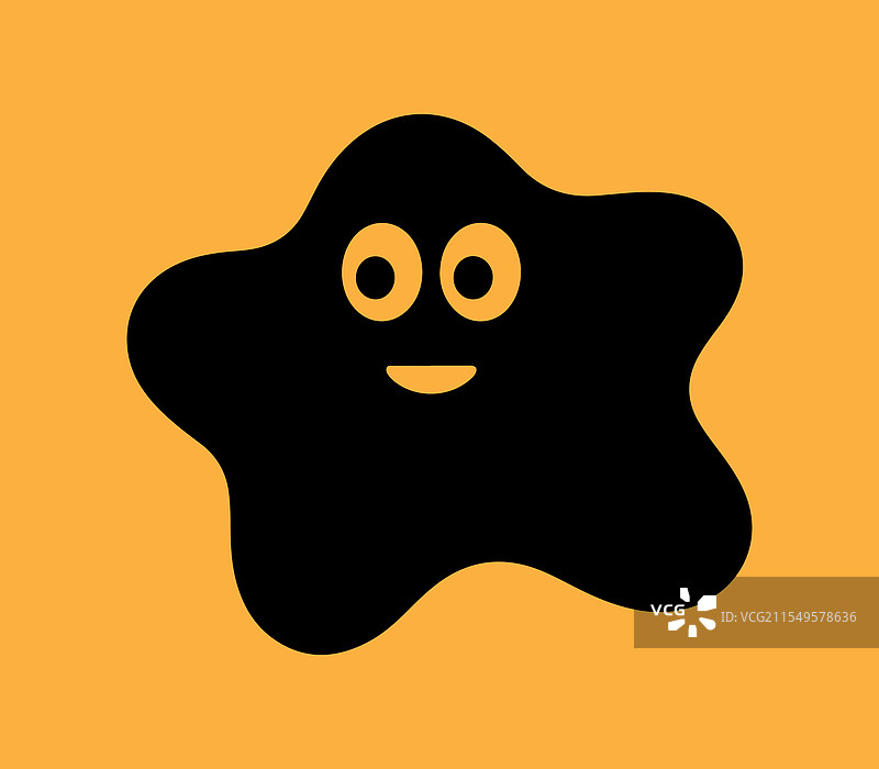 橙色上的顽皮黑色小球角色图片素材