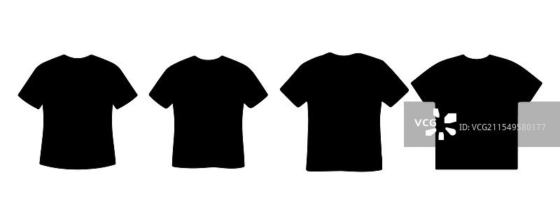 白色背景上的T恤轮廓图片素材