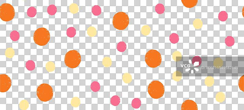 无缝图案，带有蜡笔点和图片素材