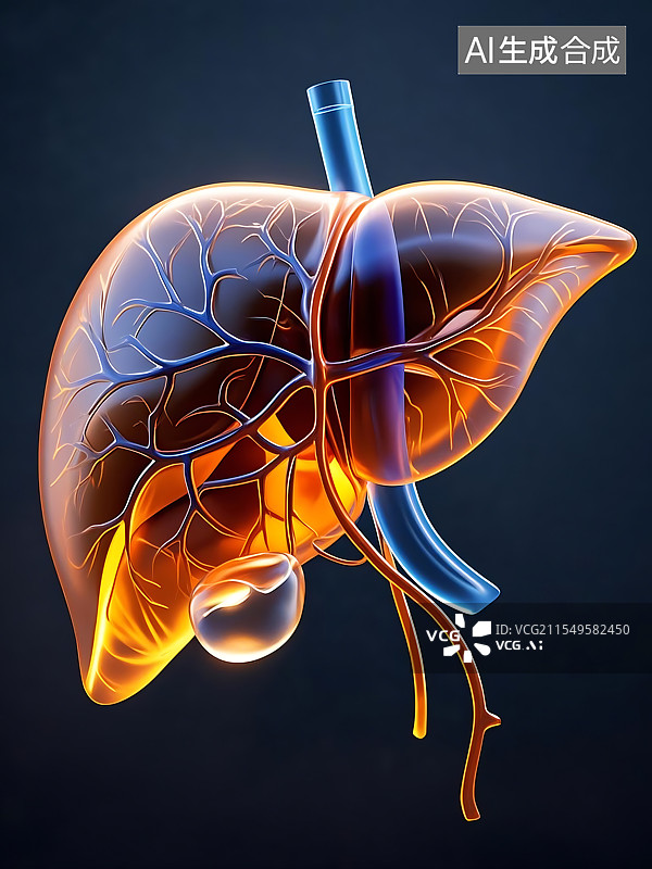 【AI数字艺术】人体肝脏特写图片素材