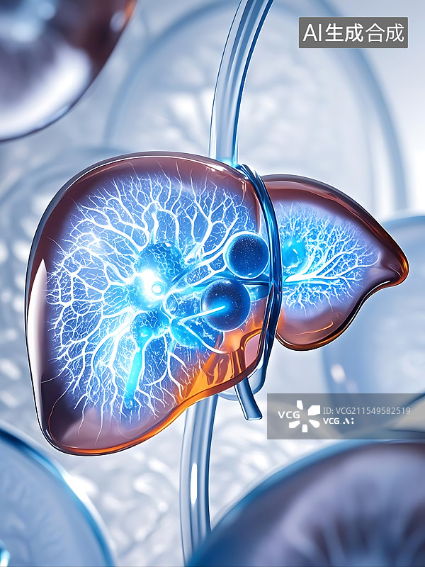 【AI数字艺术】人体肝脏特写图片素材
