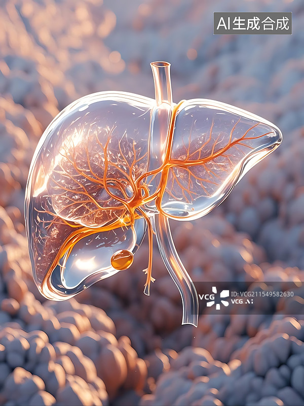【AI数字艺术】人体肝脏特写图片素材
