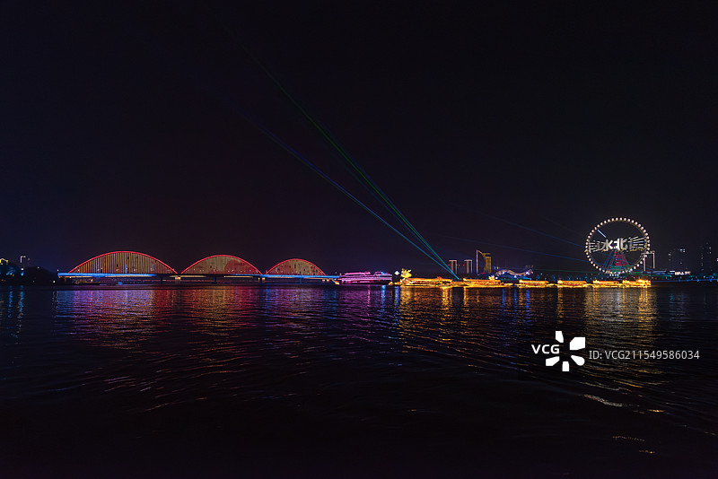 丹江口夜景 衬衫天际线图片素材