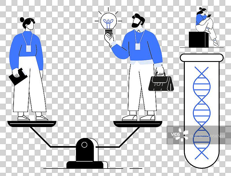 在科学领域平衡工作与创新图片素材
