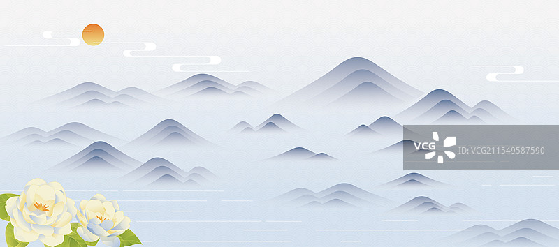 中国山水背景图片素材