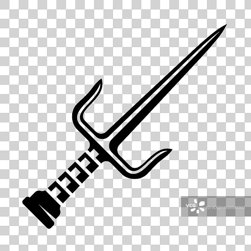 黑色剪刀刀形忍者武器剪影图片素材