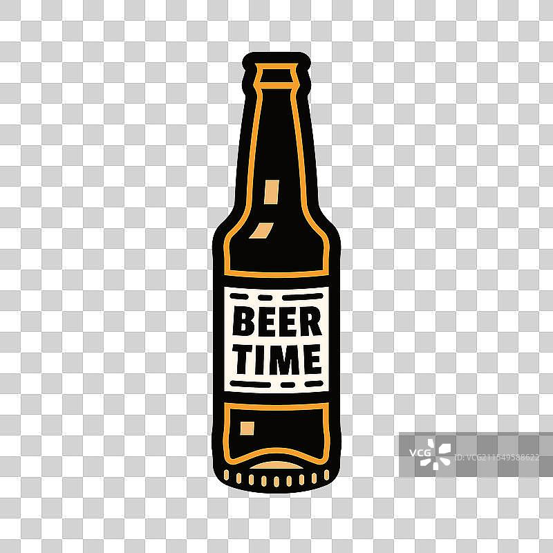 啤酒瓶别针风格图形图片素材