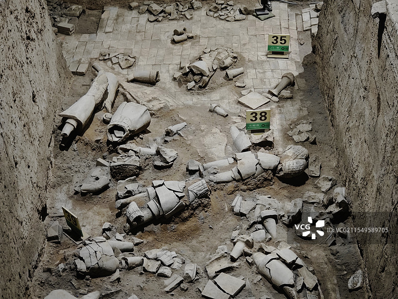 兵马俑修复现场图片素材