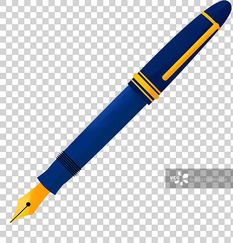 卡通蓝色钢笔写字文具图片素材