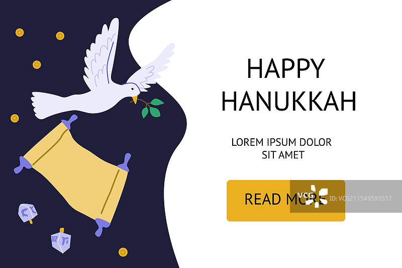 快乐的光明节庆祝活动，伴随着鸽子和卷轴图片素材