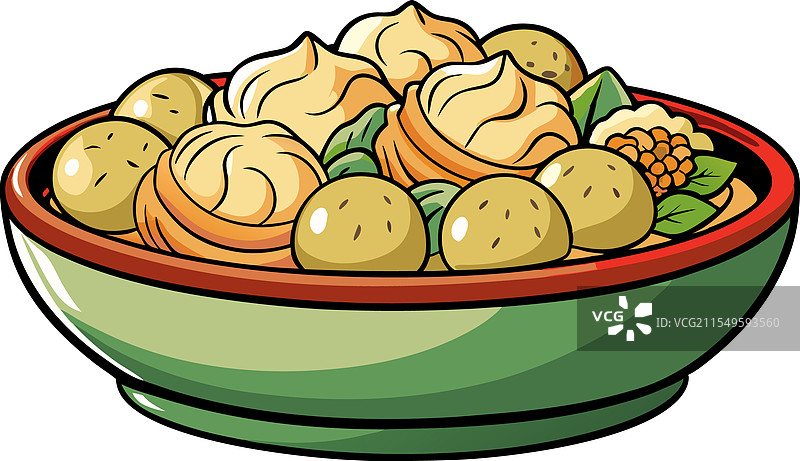 各种饺子的明亮和生动图片素材